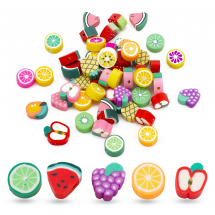 Koraliki Glina Polimerowa, Handmade, Owoce, Mix, 10-11x9-11x4-6mm, 50szt (13WB30706)