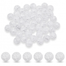 Koraliki Akrylowe Crackle, Przezroczyste, Okrągłe, Bezbarwne, 12mm, około 50g~50szt (13WB30716)