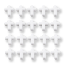 Koraliki Akrylowe Nieprzezroczyste, Krzyż, Biały, 16x12x4.5mm, 25g~58szt (13WB30785)