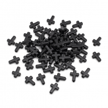 Koraliki Akrylowe Nieprzezroczyste, Krzyż, Czarne, 16x12x4.5mm, 25g~58szt (13WB30786)