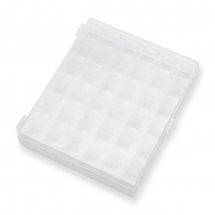 Контейнер для шпулек, Пластик, 36 відсіків, Колір: Безбарвний, Прямокутний, Розмір: 11.8x14.2x3.1см, (13WB30388)