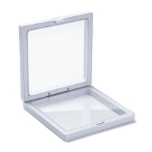 Stojak z Folią w Plastikowej Ramce w Kartonowym Pudełku, na Biżuterię, Biały, 11x11x2cm, 1szt (13WB30488)