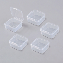 Контейнер для намистин Пластиковий, Безбарвний, Квадратний, 4.5х4.5х2см, (13WB30750)