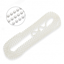 Ланцюг Плетіння Перлина Латунний Нероз'ємний, Стійке Покриття, Срібло, Ланка 3.2мм, (13WB29996)