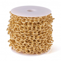 Ланцюг Алюмінієвий Гранений Роз'ємний, Плетіння Роло (Rolo), Світле Золото, Ланка 11.5х2мм, 10м/котушка, (13WB30233)