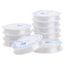 Nić Silikonowa Elastyczna Gumka do Bransoletek, Bezbarwna, 0.4mm/14m, 10szt (13WB30254)