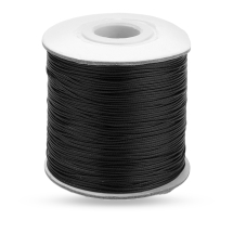 Sznurek Koreański Woskowany Poliester, do wyplatania Bransoletek, Czarny, 0.5mm, około 165m/szpula (13WB30441)