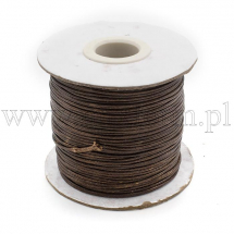 Sznurek Koreański Woskowany Poliestrowy, Idealny do wyplatania Bransoletek, Brązowy, 1mm, 75m/szpula (13WB30450)