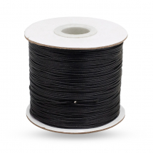Sznurek Koreański Woskowany Poliestrowy, Ekologiczny, Czarny, 0.8mm, około 160m/szpula (13WB30471)