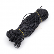 Sznurek Woskowany Bawełniany, Czarny, 2mm, około 60-65m/wąźka (13WB30490)