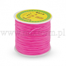 Sznurek Nylonowy, Pleciony do Bransoletek Makramy i Biżuterii, Jasnoróżowy, 0.8mm, około 90m/szpula (13WB30502)