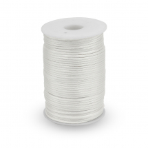 Sznurek Poliester, do Tworzenia Biżuterii, Kolor: Biały, 2mm, około 85m/spula (13WB30525)