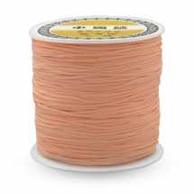 Sznurek Poliester, do Tworzenia Biżuterii, Kolor: Jasny łososiowy, 0.8mm, około 120m/spula (13WB30548)