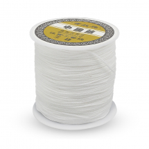Sznurek Poliestrowy do Robienia Bransoletek, Biały, 0.8mm, około 120m/spula (13WB30549)