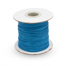 Шнур Корея Вощений Поліестер для плетіння, Макраме та біжутерії, Темно-бірюзовий, 1мм, близько 75м/котушка, (13WB30588)