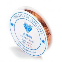 Drut Miedziany do Rękodzieła i Biżuterii, Niepowlekany, 0.6mm, około 8m/szpula, (13WB30669)