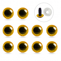 Oczka, Oczy Bezpieczne, do Zabawek, Plastikowe, Żółte, 15mm, 10szt (13WB30408)