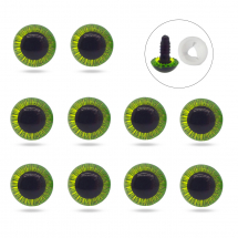 Oczka, Oczy Bezpieczne, do Zabawek, Plastikowe, Żółto-Zielone, 15mm, 10szt (13WB30410)