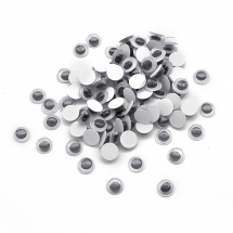 Oczka, Oczy Żywe do Zabawek i Scrapbookingu, Samoprzylepny, Okrągłe, Czarne, 8mm, 100szt (13WB30415)