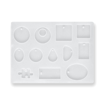 Силіконова Форма для Кулонів Підвісок, Мікс Форм, Білий, 153х114х7мм, Отвір 1.5-4мм, (13WB30567)