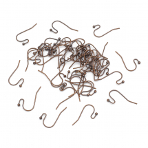 Bigle Hak, Mosiądz, Baza Kolczyka, Kolor: Miedź, 22x11mm, 50szt (13WB29891)