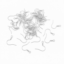 Bigle Hak, Mosiądz, Baza Kolczyka, Kolor: Srebrny, 17mm, Otwór 1.5mm, Pin 0.7mm, 50szt (13WB30190)