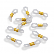 Тримачі для Окулярів, Гумові Петлі, Фурнітура Нержавіюча Сталь, Колір: Золото, 20x5мм, (13WB30235)