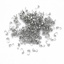 Калоти Залізо, Затискачі-концевики, Колір: Платина, 9х3мм, Внутрішній Діаметр 3мм, Отвір 1.5мм, близько 200шт/20г, (13WB30238)