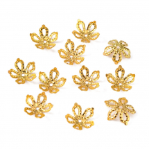 Шапочки для Намистин Залізні Квітка Філігранні, Золото, 8х3мм, Отвір 0.5мм, близько 160шт/10г, (13WB30241)