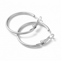 Bigle Kóła, Stal Nierdzewna, Bazy do Kolczyków, 30x2mm, Pin 0.8mm, 1 para (13WB30245)