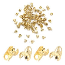 Łapaczki, Stal Nierdzewna, Końcówki Zaciskowe na węzełki, Muszla, Złoty, 6.5x4.5x3mm, 100szt (13WB30250)