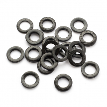 Конектор Кільце Кокос, Плоско-круглий, пофарбований, Колір: Чорний, Розмір: 20-23х2-5мм, Внутрішній діаметр 12-14мм, (13WB30265)