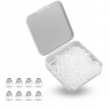 Zatyczki Plastikowe, Zapięcia do kolczyków, Bezbarwny, Rozmiar: 4x4mm, Otwór 1mm, około 1000szt/opak, (13WB30375)