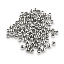 Koraliki Stal Nierdzewna, Okrągłe, Kolor: Srebrny, 4x3mm, otwor 1.5mm, 100szt (13WB30432)