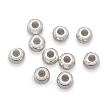 Koraliki Stal Nierdzewna, Okrągłe, Kolor: Srebrny, 5x4mm, otwor 1.8mm, 10szt (13WB30435)