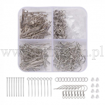 Набір для виготовлення Сережок, Залізо і Пластик, Платина, 7.3х6.9х2.4см, (13WB30482)