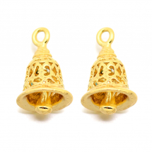Підвіска Латунь, Дзвіночок, Колір: Золото, 16х9мм, Отвір 1мм, (13WB30624)
