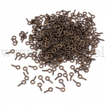 Тримачі Гвинтові Штифти з Петлею, для Намистин з Напівотвором, Залізні, Мідь, 10х5х1.2мм, Отвір 2.8мм, близько 310шт/50г, (13WB30625)