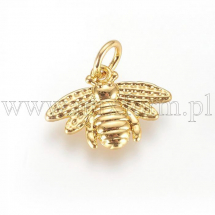 Підвіска Латунь, Бджола, Золото, 16х12х2мм, Отвір 3мм, (13WB30636)