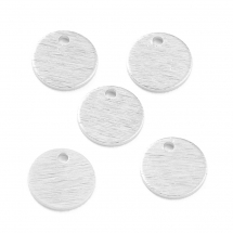 Підвіска Плоска Кругла, Латунь, Покриття Срібло 925, 8х1мм, Отвір 1.2мм, (13WB30764)