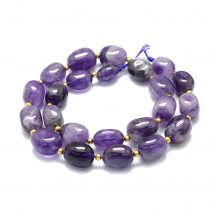 Koraliki Naturalny Ametyst, Owalne, 11-15x8-13mm, Otwór: 1mm, około 20szt/37cm/nić (13WB30864)