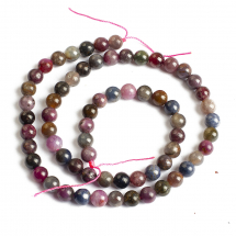 Koraliki Naturalny Czerwony Korund/Rubin i Szafir, Okrągłe, 6mm, około 64szt/38.5cm/sznur (13WB30875)