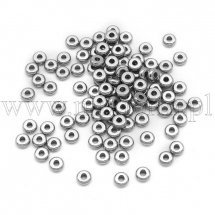 Намистини-розділювачі Нержавіюча Сталь, Плоскі, Круглі, 5х2мм, Отвір 1.6мм, 100шт/упаковка, (13WB30934)