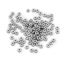 Намистини-роздільники Нержавіюча Сталь, Плоскі, Круглі, 4х1.7мм, Отвір 1.4мм, 100шт/упаковка, (13WB30935)