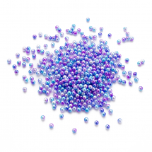 Kulki Akryl, Tęczowe Gradient Syrenki, Imitacje Pereł, Bez Otworu, Okrągłe, Orchidea, 4mm, ok. 600szt/20g (13WB30966)