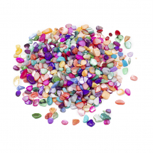 Naturalna Słodkowodna Masa Perłowa, Okruchy, Barwione, Bez Otworu, Mix, 1-15x1-15x0.5-5mm, 50g (13WB31043)