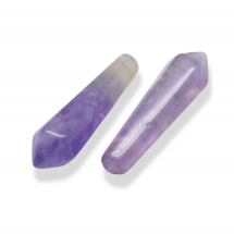 Naturalny Ametyst, Prostokątny, Fasetowany, do Reiki, Balansująca Terapia, 30.5x9x8mm, Bez otworu, 2szt (13WB31044)