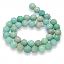 Koraliki Naturalny Amazonit, na nici, Okrągłe, 10mm, otwor 1mm, około 38szt/38cm/nić, (13WB31052)
