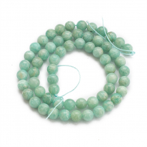 Koraliki Naturalny Amazonit, na nici, Okrągłe, 6mm, otwor 0,8mm, około 62szt/36cm/nic, (13WB31053)