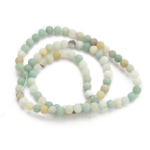 Koraliki Kamień Naturalny Kwiatowy Amazonit, Matowe, Kulki, 4-4.5mm, 81szt/36cm/sznur (13WB31061)